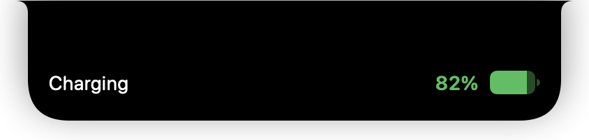 Charging indicator, 82 percent