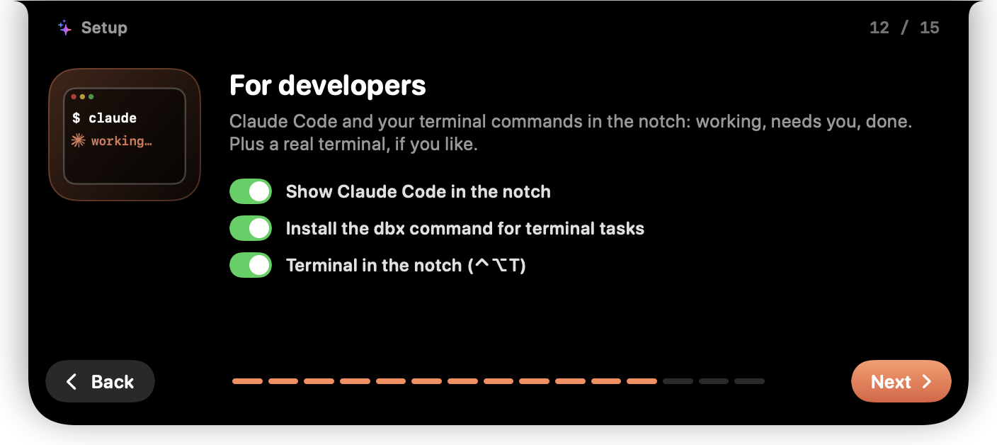 Setup step 12: for developers