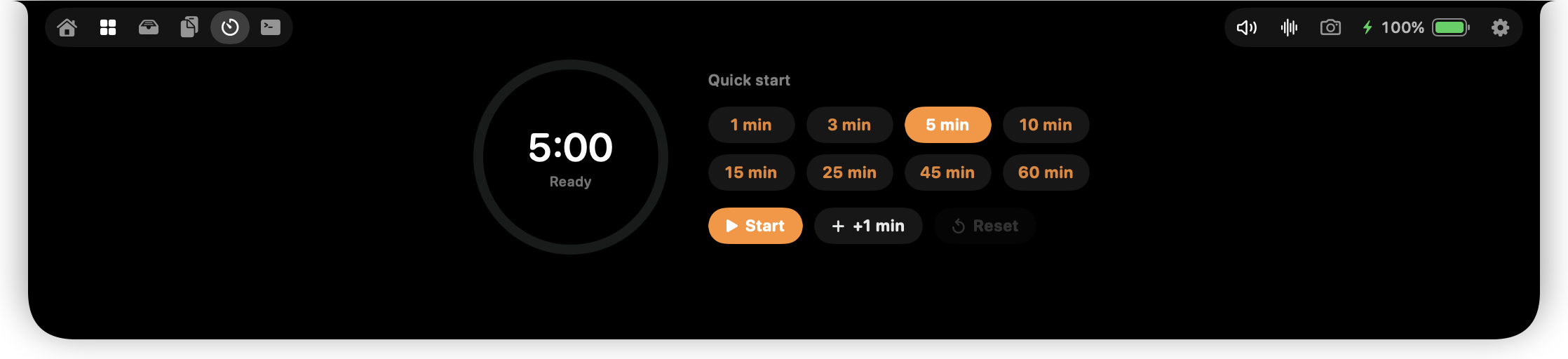 Timer: presets and Start