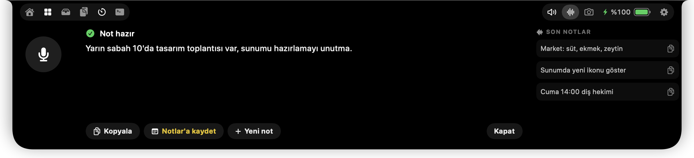Sesli not: yazıya dökülmüş not ve son notlar